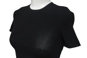 Alexander Wang アレキサンダーワン ロゴ メッシュ クロップド 半袖Ｔシャツ ブラック ポリエステル トップス 4KC2231024 美品 中古 4c075518 