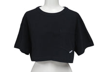 Load image into Gallery viewer, 極美品 Alexander Wang アレキサンダーワン クロップドTシャツ フロントポケット コットン ブラック 1CC2221635 中古 4c075519
