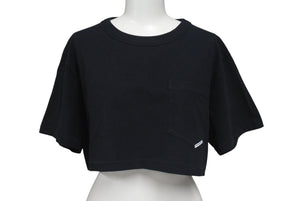 極美品 Alexander Wang アレキサンダーワン クロップドTシャツ フロントポケット コットン ブラック 1CC2221635 中古 4c075519