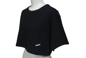 極美品 Alexander Wang アレキサンダーワン クロップドTシャツ フロントポケット コットン ブラック 1CC2221635 中古 4c075519