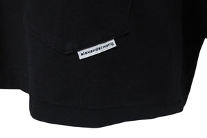 極美品 Alexander Wang アレキサンダーワン クロップドTシャツ フロントポケット コットン ブラック 1CC2221635 中古 4c075519