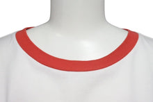Load image into Gallery viewer, CELINE セリーヌ クロップド ロゴ 半袖Ｔシャツ ホワイト レッド コットン トップス 16 背番号 2X09D671Q サイズS 美品 中古 4c075525