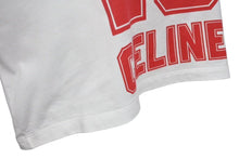Load image into Gallery viewer, CELINE セリーヌ クロップド ロゴ 半袖Ｔシャツ ホワイト レッド コットン トップス 16 背番号 2X09D671Q サイズS 美品 中古 4c075525