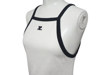 Load image into Gallery viewer, courreges クレージュ ロゴ キャミソール ホワイト ブラック コットン 323JDE048 タンクトップ パッチ サイズS 美品 中古 4c075526