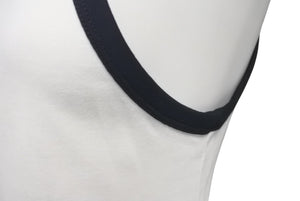 courreges クレージュ ロゴ キャミソール ホワイト ブラック コットン 323JDE048 タンクトップ パッチ サイズS 美品 中古 4c075526