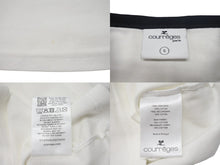 Load image into Gallery viewer, courreges クレージュ ロゴ キャミソール ホワイト ブラック コットン 323JDE048 タンクトップ パッチ サイズS 美品 中古 4c075526