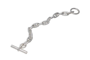新品未使用 HERMES エルメス シェーヌダンクルGM ブレスレット シルバー Ag925 フランス製 14コマ 80.3g 中古 4c075531