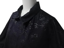 Load image into Gallery viewer, 新品未使用 HERMES エルメス オープンカラーシャツ 開襟シャツ 25SS サイズ50 花柄 総柄 刺繍 ネイビー 中古 4c075535