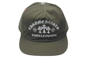 新品未使用 CHROME HEARTS クロムハーツ GAS STATION KING TACO 3 セメタリ―クロス トラッカーキャップ カーキ 中古 4c075542