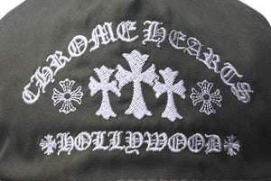 新品未使用 CHROME HEARTS クロムハーツ GAS STATION KING TACO 3 セメタリ―クロス トラッカーキャップ カーキ 中古 4c075542