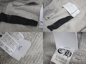 CHROME HEARTS クロムハーツ スウェットパンツ CHクロス フロッキープリント グレー コットン ポリエステル L 中古 4c075543