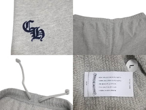 CHROME HEARTS クロムハーツ スウェットパンツ CHクロス フロッキープリント グレー コットン ポリエステル L 中古 4c075543