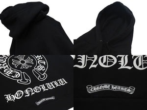 新品未使用 CHROME HEARTS クロムハーツ フーディ パーカー ホノルル限定 ロゴ サイズL 新作 裏起毛 コットン 中古 4c075545