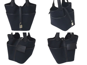 極美品 HERMES エルメス ピコタンロック ブラック カーゴ PM ハンドバッグ トワル×スイフト 中古 B刻印 4c075557