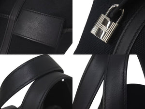 極美品 HERMES エルメス ピコタンロック ブラック カーゴ PM ハンドバッグ トワル×スイフト 中古 B刻印 4c075557
