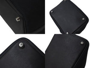 極美品 HERMES エルメス ピコタンロック ブラック カーゴ PM ハンドバッグ トワル×スイフト 中古 B刻印 4c075557