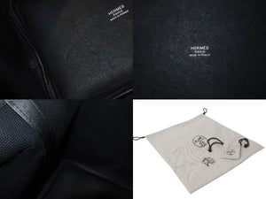 極美品 HERMES エルメス ピコタンロック ブラック カーゴ PM ハンドバッグ トワル×スイフト 中古 B刻印 4c075557