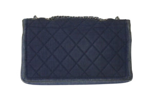 CHANEL シャネル マトラッセ26 ショルダーバッグ 20番台 ブルー ネイビー デニム シルバー金具 美品 中古 4c075560