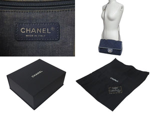 CHANEL シャネル マトラッセ26 ショルダーバッグ 20番台 ブルー ネイビー デニム シルバー金具 美品 中古 4c075560