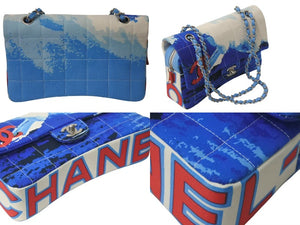 極美品 CHANEL シャネル A18987 激レア サーフライン マトラッセチェーンショルダーバッグ 中古 4c075561