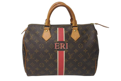 LOUIS VUITTON ルイヴィトン スピーディ30 ハンドバッグ イニシャル M59032 モノグラム ブラウン PVC ゴールド金具 美品 中古 4c075563