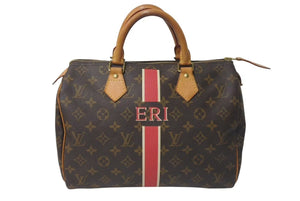 LOUIS VUITTON ルイヴィトン スピーディ30 ハンドバッグ イニシャル M59032 モノグラム ブラウン PVC ゴールド金具 美品 中古 4c075563