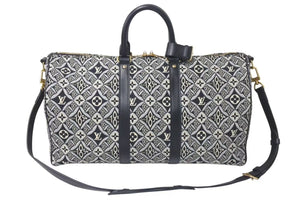極美品 LOUIS VUITTON ルイヴィトン SINCE1854 キーポル バンドリエール45 ボストンバッグ M57304 ジャガードキャンバス ゴールド金具 中古 4c075564