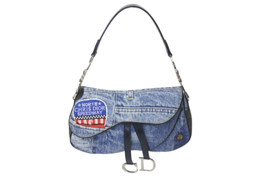 Christian Dior クリスチャンディオール ワンショルダーバッグ トロッター ダブルサドル デニム RU0071 美品 中古 4c075566