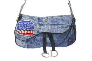Christian Dior クリスチャンディオール ワンショルダーバッグ トロッター ダブルサドル デニム RU0071 美品 中古 4c075566