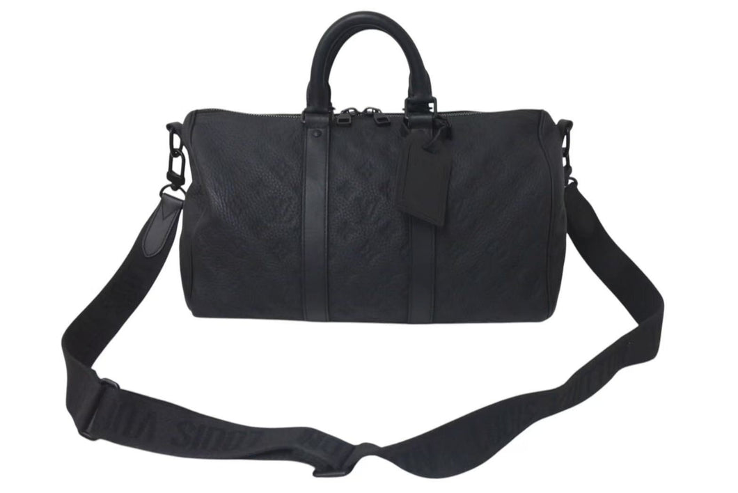 LOUIS VUITTON ルイヴィトン キーポル バンドリエール 35 ボストンバッグ M22765 ブラック トリヨンレザー ブラック金具 中古 4c075573