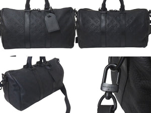 LOUIS VUITTON ルイヴィトン キーポル バンドリエール 35 ボストンバッグ M22765 ブラック トリヨンレザー ブラック金具 中古 4c075573