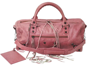 BALENCIAGA バレンシアガ ハンドバッグ The Twiggy Shoulder Bag ザツィギー ピンク ラムスキン 128523 美品 中古 4c075574