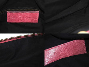 BALENCIAGA バレンシアガ ハンドバッグ The Twiggy Shoulder Bag ザツィギー ピンク ラムスキン 128523 美品 中古 4c075574