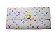 Load image into Gallery viewer, LOUIS VUITTON ルイヴィトン ポルトフォイユ サラ 長財布 イニシャル入り マルチカラー ホワイト モノグラム ウォレット M93744 美品 中古 4c075578
