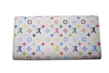 Load image into Gallery viewer, LOUIS VUITTON ルイヴィトン ポルトフォイユ サラ 長財布 イニシャル入り マルチカラー ホワイト モノグラム ウォレット M93744 美品 中古 4c075578