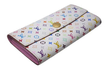 Load image into Gallery viewer, LOUIS VUITTON ルイヴィトン ポルトフォイユ サラ 長財布 イニシャル入り マルチカラー ホワイト モノグラム ウォレット M93744 美品 中古 4c075578