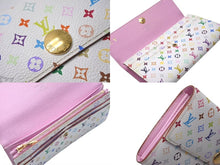 Load image into Gallery viewer, LOUIS VUITTON ルイヴィトン ポルトフォイユ サラ 長財布 イニシャル入り マルチカラー ホワイト モノグラム ウォレット M93744 美品 中古 4c075578