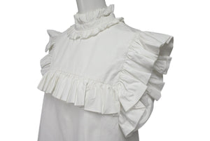 JIL SANDER ジルサンダー ノースリーブフリルシャツ J01NC0101 J45002 イタリア製 コットン ホワイト サイズ34 美品 中古 4c075590