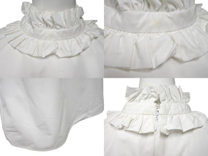 JIL SANDER ジルサンダー ノースリーブフリルシャツ J01NC0101 J45002 イタリア製 コットン ホワイト サイズ34 美品 中古 4c075590