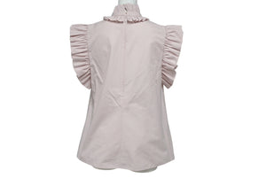 JIL SANDER ジルサンダー ノースリーブフリルシャツ J01NC0101 J45002 イタリア製 コットン ピンク サイズ32 美品 中古 4c075591