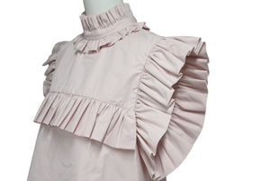 JIL SANDER ジルサンダー ノースリーブフリルシャツ J01NC0101 J45002 イタリア製 コットン ピンク サイズ32 美品 中古 4c075591