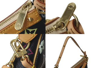 極美品 LOUIS VUITTON ルイヴィトン ポシェット アクセソワール アクセサリーポーチ M92648 モノグラムマルチ 村上隆 ブラック 中古 4c075596