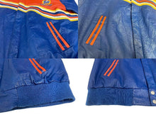 Load image into Gallery viewer, JEFFHAMILTON ジェフハミルトン レザージャケット シングルライダースジャケット China製 ブルー オレンジ サイズXL 良品 中古 4c075599