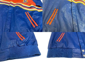 JEFFHAMILTON ジェフハミルトン レザージャケット シングルライダースジャケット China製 ブルー オレンジ サイズXL 良品 中古 4c075599