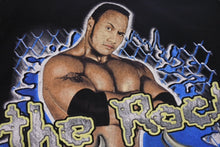 Load image into Gallery viewer, The Rock ザロック ヴィンテージ WWF ショートスリーブ 半袖Tシャツ コットン ブラック ブルー イエロー ONE SIZE 美品 中古 4c075605