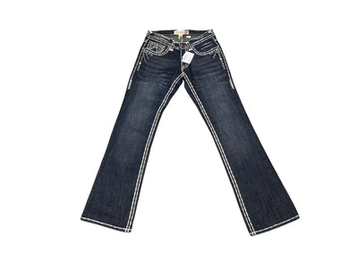 新品未使用 LAGUNA BEACH ラグナビーチ 00S デニムパンツ ジーンズ 極太白ステッチ デニム スワロフスキー ブルー サイズ32 中古 4c075607