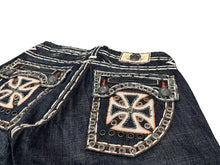 画像をギャラリービューアに読み込む, 新品未使用 LAGUNA BEACH ラグナビーチ 00S デニムパンツ ジーンズ 極太白ステッチ デニム スワロフスキー ブルー サイズ32 中古 4c075607
