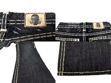 画像をギャラリービューアに読み込む, 新品未使用 LAGUNA BEACH ラグナビーチ 00S デニムパンツ ジーンズ 極太白ステッチ デニム スワロフスキー ブルー サイズ32 中古 4c075607