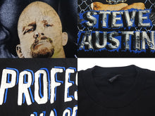 画像をギャラリービューアに読み込む, STEVE AUSTIN スティーヴ オースティン Stone Cold Stone コールド プロレス半袖Tシャツ ブラック ブルー ONESIZE 美品 中古 4c075610 
