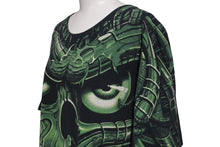 Load image into Gallery viewer, LIQUID BLUE リキッドブルー ヴィンテージT スカル 骸骨 オールオーバープリント 半袖Tシャツ ブラック グリーン XL 美品 中古 4c075611